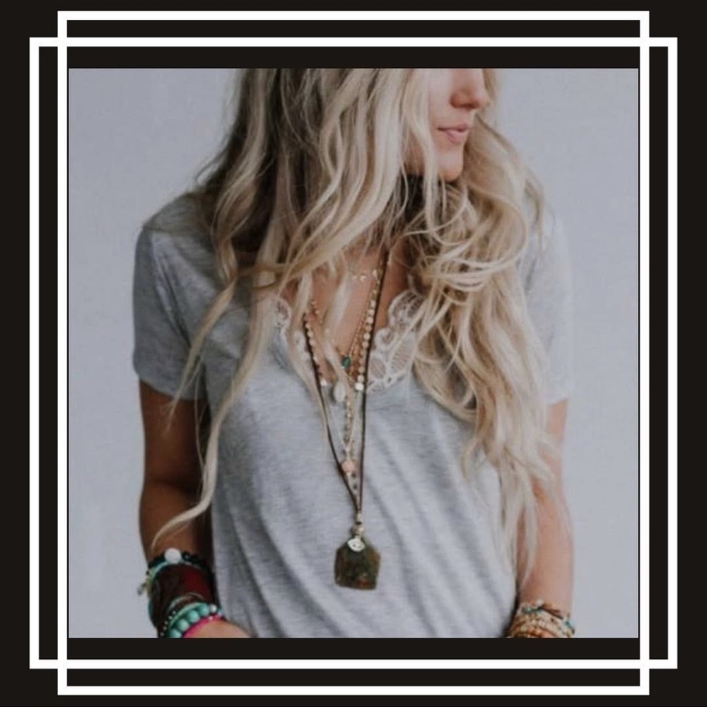 Grey scoop neck tee